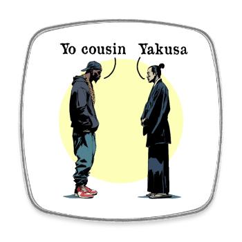 YO COUSIN, YAKUSA! - Vororte gegen Japan - Viereckiger Kühlschrankmagnet - Weiß - Vorne