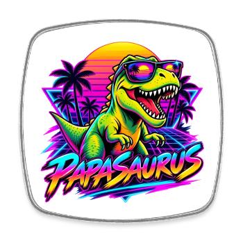  Papasaurus Dinosaurier Sonnenbrille Retro 80er - Viereckiger Kühlschrankmagnet - Weiß - Vorne