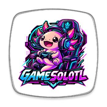  Gamesolotl Axolotl Spieler Cyberpunk - Viereckiger Kühlschrankmagnet - Weiß - Vorne