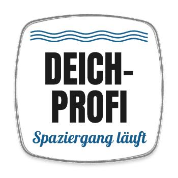Deich-Profi – Spaziergang läuft (Nordsee) - Viereckiger Kühlschrankmagnet - Weiß - Vorne