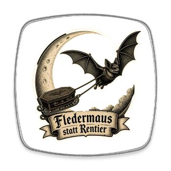 Fledermaus statt Rentier Gothic Weihnachten Shirt - Viereckiger Kühlschrankmagnet - Weiß - Vorne