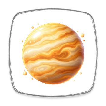 Goldplanet Jupiter Wirbel - Viereckiger Kühlschrankmagnet - Weiß - Vorne