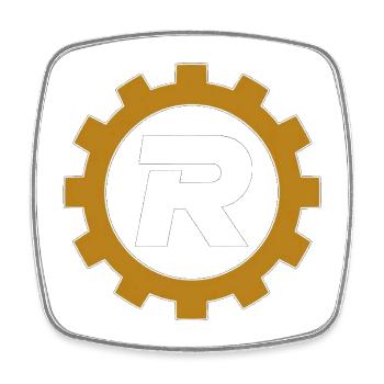 REVOLT™ DEUTSCHLAND GOLD GEAR EDITION - Viereckiger Kühlschrankmagnet - Weiß - Vorne