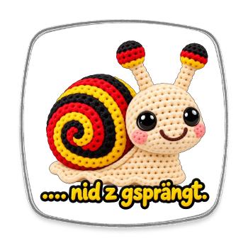 Nid z gsprängt Berner Schnecke  - Viereckiger Kühlschrankmagnet - Weiß - Vorne