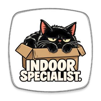 Indoor-Spezialistenkatze - Viereckiger Kühlschrankmagnet - Weiß - Vorne