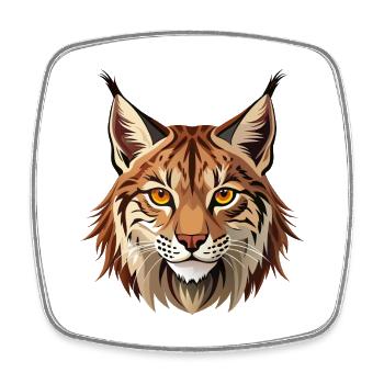 Wilder Luchs - Viereckiger Kühlschrankmagnet - Weiß - Vorne