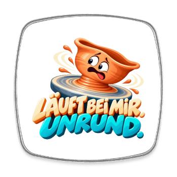Läuft bei mir Unrund - Viereckiger Kühlschrankmagnet - Weiß - Vorne