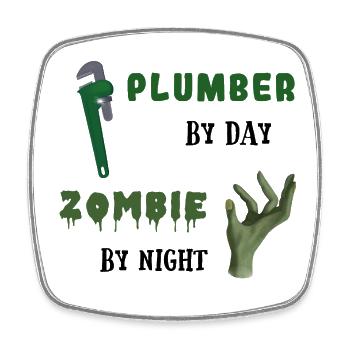 Plumber by day Zombie by night - Rohrzange - Viereckiger Kühlschrankmagnet - Weiß - Vorne
