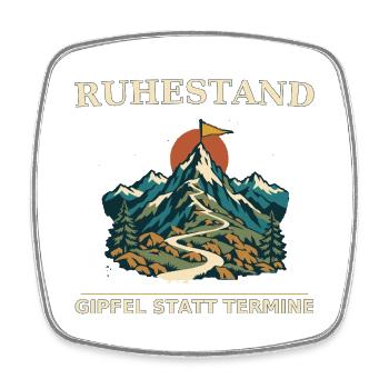 Ruhestand Gipfel statt Termine - Viereckiger Kühlschrankmagnet - Weiß - Vorne