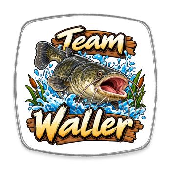 Team Waller - Viereckiger Kühlschrankmagnet - Weiß - Vorne
