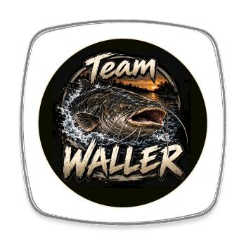 Team Waller - Viereckiger Kühlschrankmagnet - Weiß - Vorne
