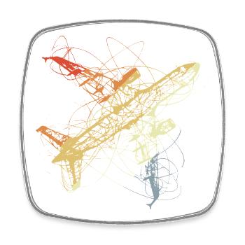 Flugzeug Skizze Vintage - Viereckiger Kühlschrankmagnet - Weiß - Vorne
