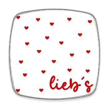 Wertschätzung Herz Liebe - Viereckiger Kühlschrankmagnet - Weiß - Vorne