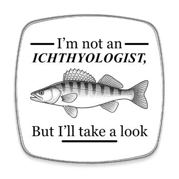 Ichtyologe und Fisch - Viereckiger Kühlschrankmagnet - Weiß - Vorne