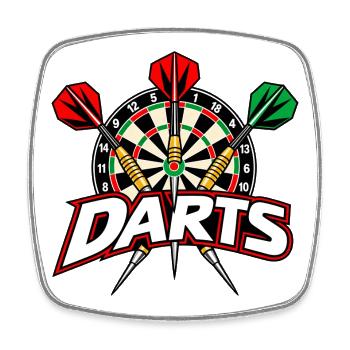 Dartboard - Dartspiel - Darts Bilder - Viereckiger Kühlschrankmagnet - Weiß - Vorne