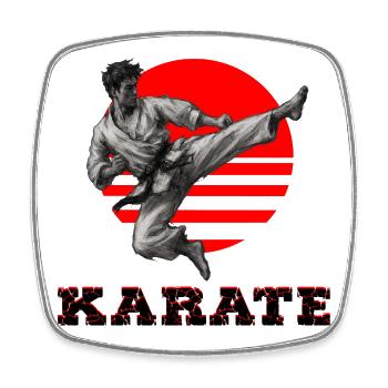 Karate - Viereckiger Kühlschrankmagnet - Weiß - Vorne