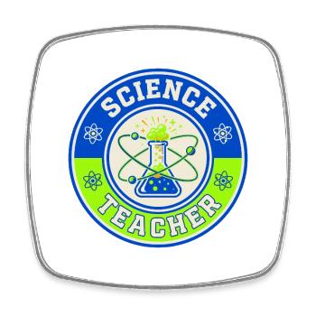 Vintage Science Teacher Flask Planetarische Umlaufbahnen oben - Viereckiger Kühlschrankmagnet - Weiß - Vorne