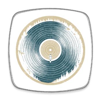 Naturvinyl – Kanu und Wald - Viereckiger Kühlschrankmagnet - Weiß - Vorne