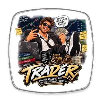 Free Trader: Finanzielle Gewinne und Lachen - Viereckiger Kühlschrankmagnet - Weiß - Vorne