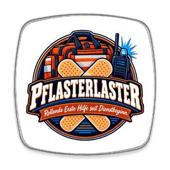 Pflasterlaster Erste Hilfe Badge - Viereckiger Kühlschrankmagnet - Weiß - Vorne