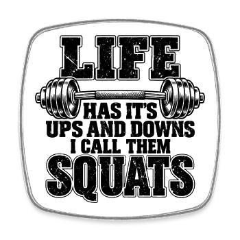 Lustige Fitness-Gewichtheber-Gym-Workout-Motivation - Viereckiger Kühlschrankmagnet - Weiß - Vorne