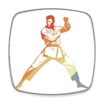 Karate Vintage Look - Viereckiger Kühlschrankmagnet - Weiß - Vorne