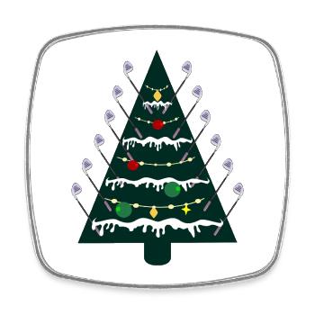 Weihnachtsbaum, Golfen Golfschläger - Viereckiger Kühlschrankmagnet - Weiß - Vorne