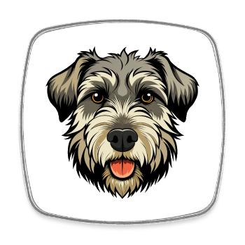 Wheaten Terrier Hundekopf - Viereckiger Kühlschrankmagnet - Weiß - Vorne
