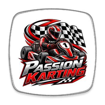Leidenschaft beim Kartfahren – Geschwindigkeit, Adrenalin, Leidenschaft - Viereckiger Kühlschrankmagnet - Weiß - Vorne