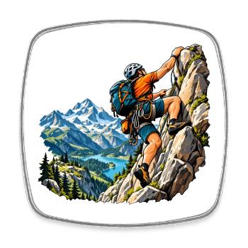 Kletter Abenteuer für Bergsteiger - Viereckiger Kühlschrankmagnet - Weiß - Vorne