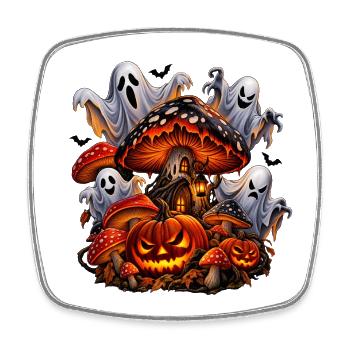 Spüre das Geheimnis der Halloween-Nacht! - Viereckiger Kühlschrankmagnet - Weiß - Vorne