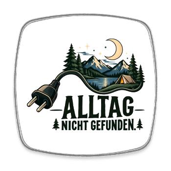 Alltag Nicht Gefunden – Nachtcamping - Viereckiger Kühlschrankmagnet - Weiß - Vorne