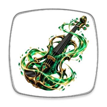 Smaragdgrüne Arkane Violine - Viereckiger Kühlschrankmagnet - Weiß - Vorne