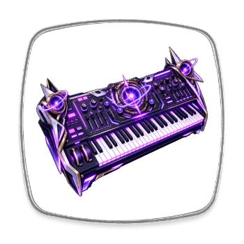 Cosmic Core Synth - Viereckiger Kühlschrankmagnet - Weiß - Vorne
