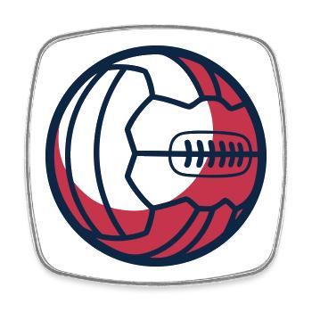 Retro Fussball Lederball Icon - Viereckiger Kühlschrankmagnet - Weiß - Vorne