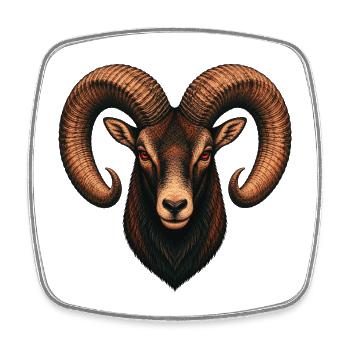 Mouflonkäfer - Viereckiger Kühlschrankmagnet - Weiß - Vorne