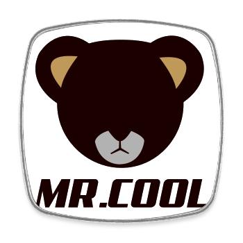 Bärenkopf Logo MR Lodol - Viereckiger Kühlschrankmagnet - Weiß - Vorne