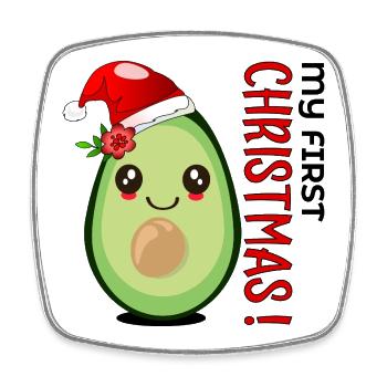 Mein erstes Weihnachten, Avocado Baby - Viereckiger Kühlschrankmagnet - Weiß - Vorne