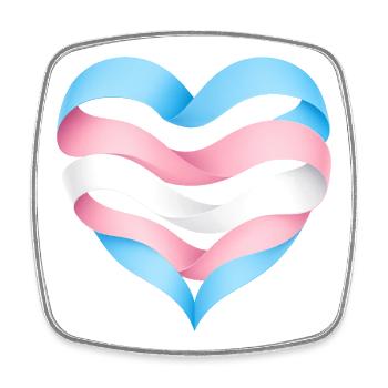 Transgender Herzdesign S1 - Viereckiger Kühlschrankmagnet - Weiß - Vorne