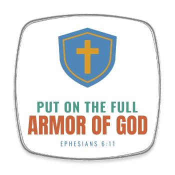 Put On The Full Armor Of God – Ephesians 6:11 - Viereckiger Kühlschrankmagnet - Weiß - Vorne