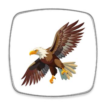 Fliegender Weißkopfseeadler - Viereckiger Kühlschrankmagnet - Weiß - Vorne