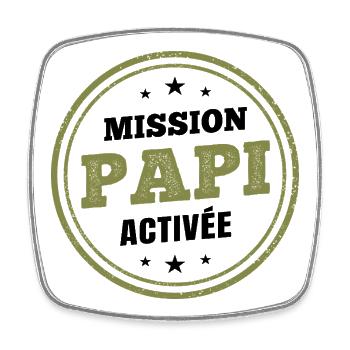 Opa Mission aktiviert | Humoristi Schwangerschaftsdurchsage - Viereckiger Kühlschrankmagnet - Weiß - Vorne