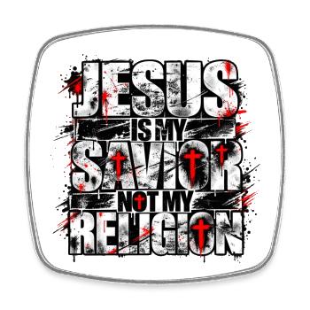 Jesus Is My Savior Not My Religion | Christlich - Viereckiger Kühlschrankmagnet - Weiß - Vorne