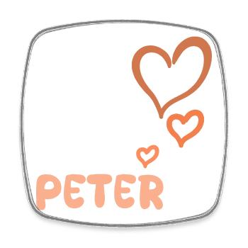 Name Peter - Viereckiger Kühlschrankmagnet - Weiß - Vorne