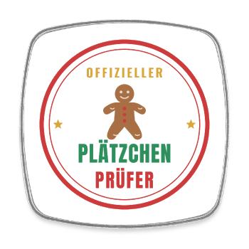 Offizieller Plätzchen-Prüfer – Weihnachten - Viereckiger Kühlschrankmagnet - Weiß - Vorne
