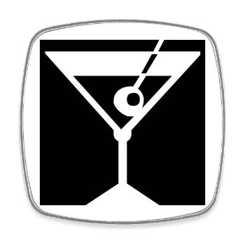 Cocktail - Magnet carré - blanc - Devant