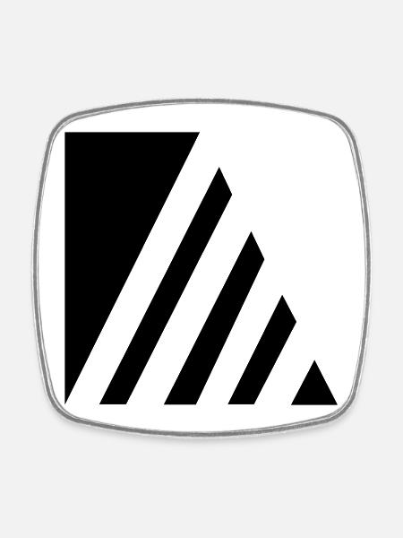 Stylish strokes - Square fridge magnet - white
