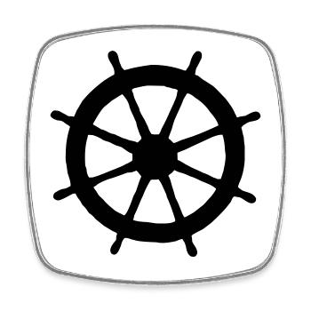 Steering Wheel (FR) - Magnet carré - blanc - Devant