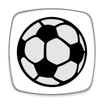 Football deux couleurs - dans le concepteur sur le - Magnet carré - blanc - Devant
