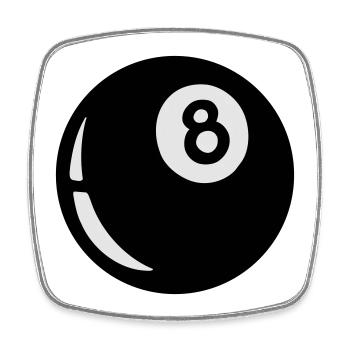 eightball - Magnet carré - blanc - Devant